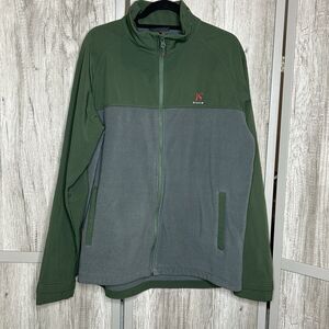 Killik Fleece Jacket Size XXL Full Zip Pockets Color block Green and Gray